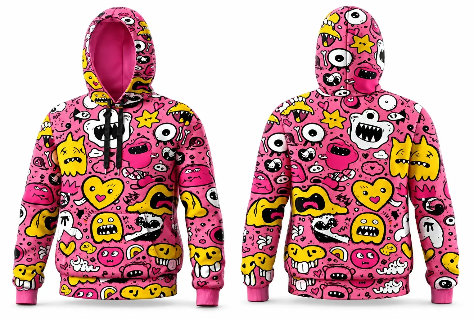Pink Static graphic hoodie