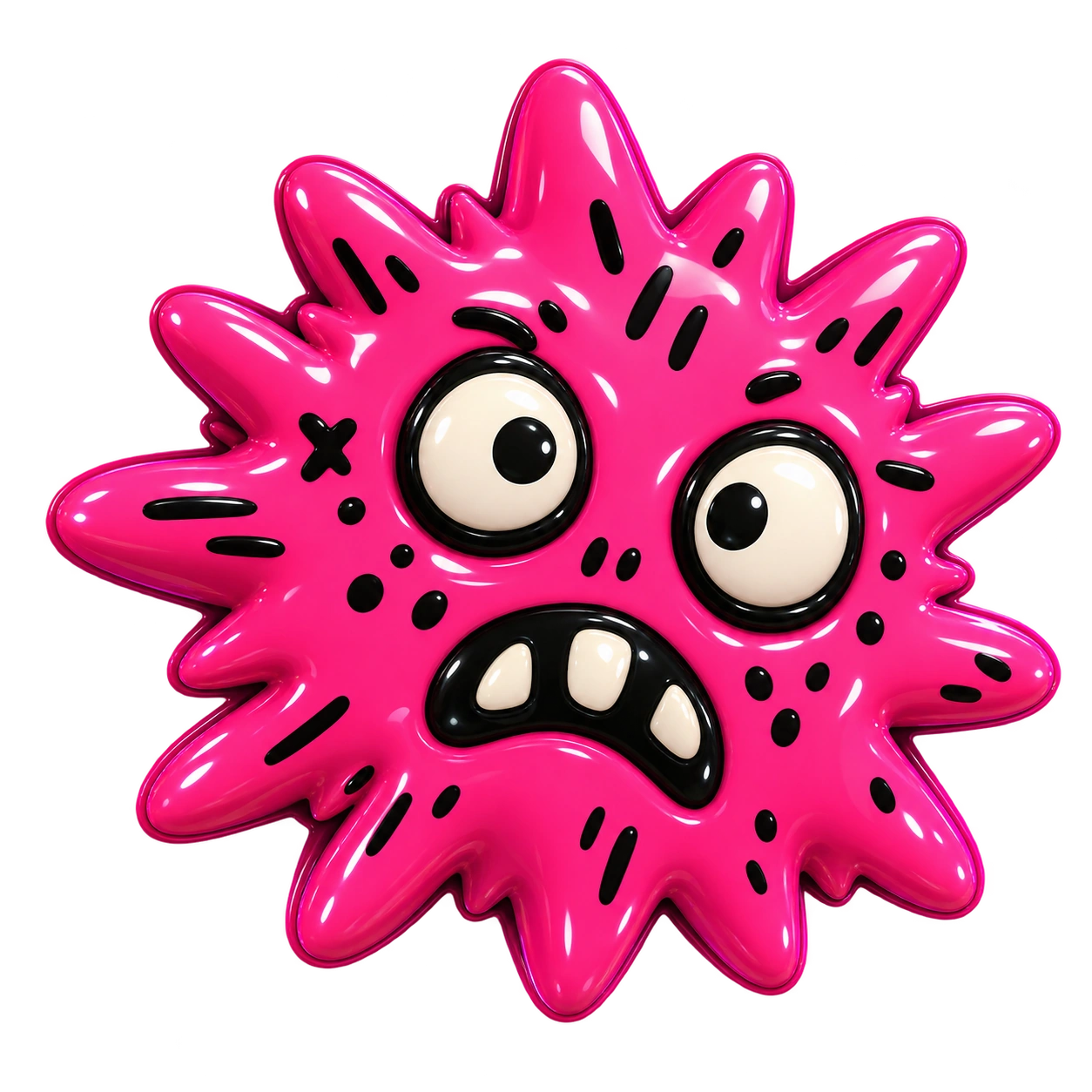 PINK PRESSURE, a glossy three-dimensional Random Static hoodie creature