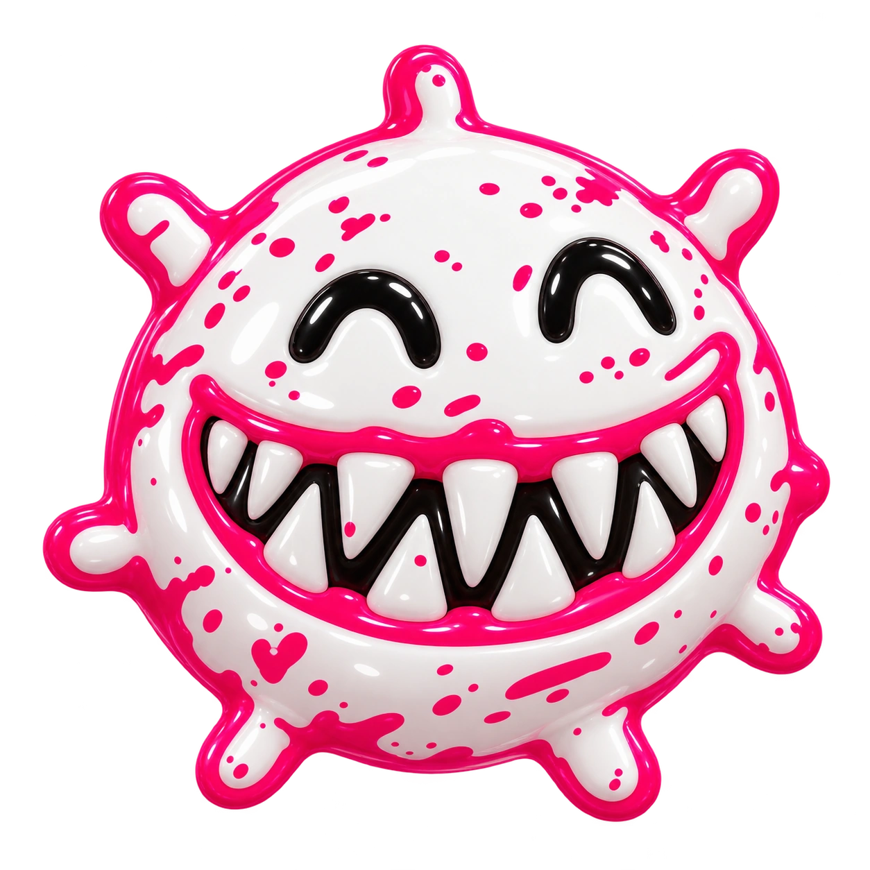 SOFT RIOT, a glossy three-dimensional Random Static hoodie creature